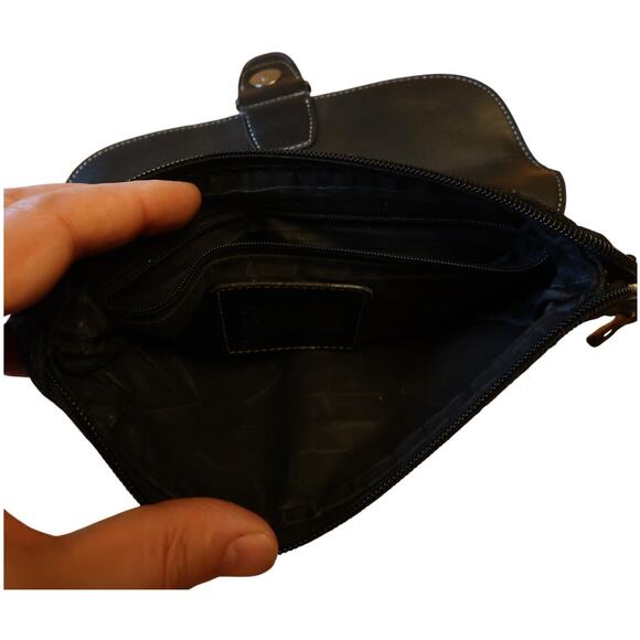 Coach Signature C Canvas Leather Wallet Black Buckle Clutch LO4M-1894 Americana - Picture 7 of 9